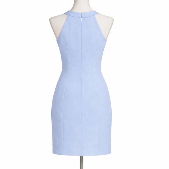 Lilly Pulitzer Jenna Dress Blue Halter Neckline embroidered Beaded size 6 - Picture 8 of 9